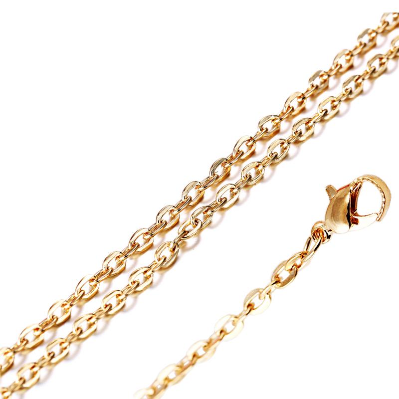 Collana catena rolo' piatta mm 1 in acciaio placcato oro giallo cm 45-50